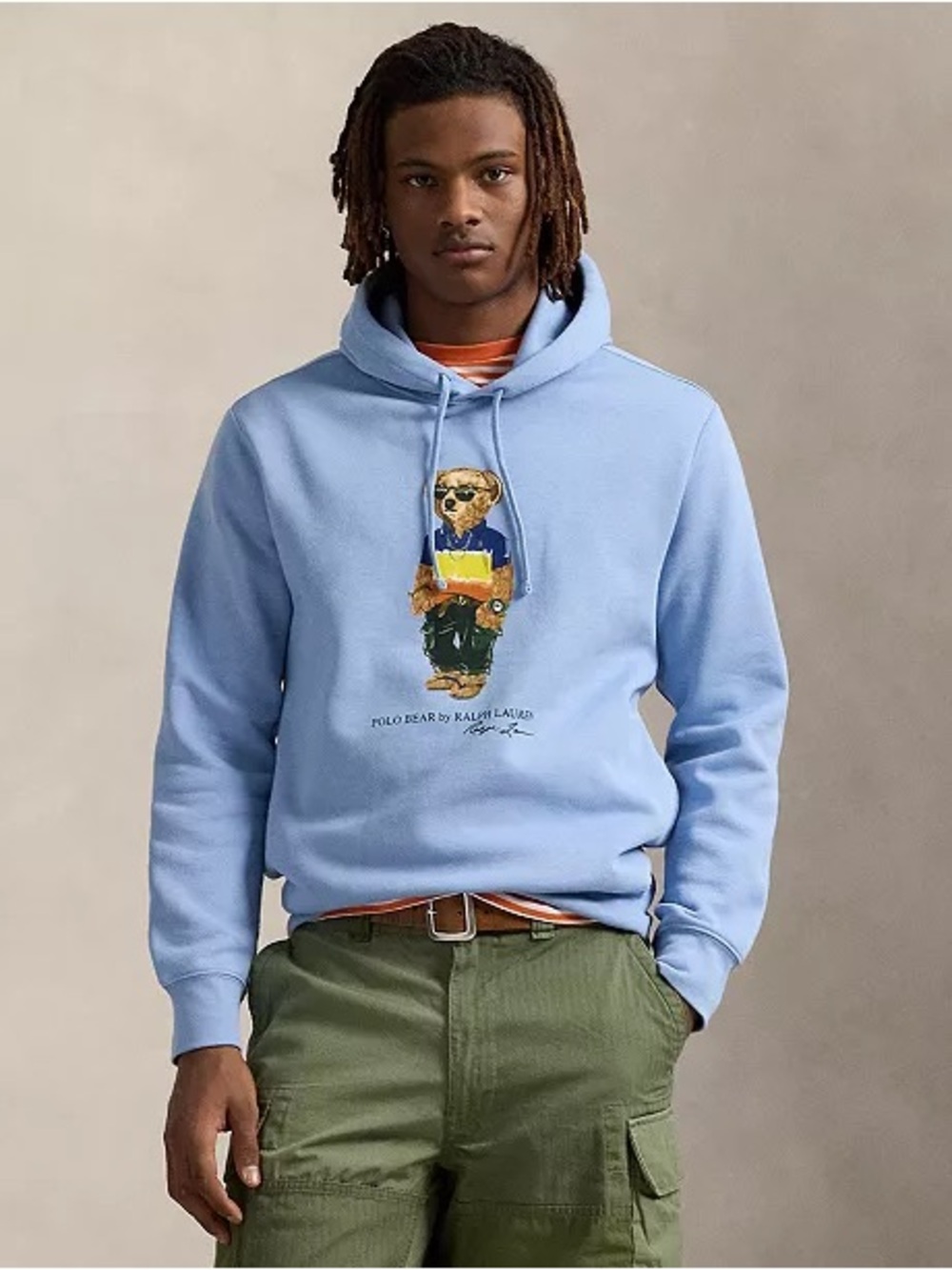 Polo Ralph Lauren Bear Fleece Hoodie Mens Size S Preppy Luxury
